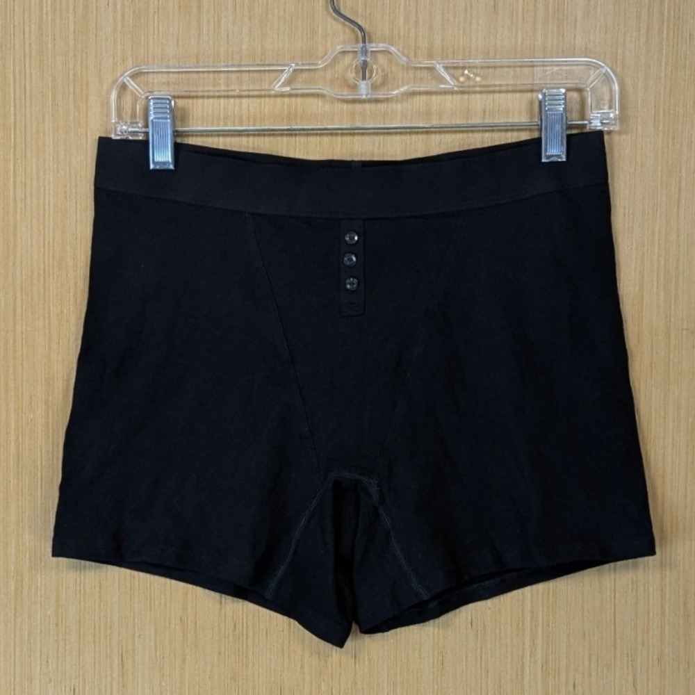 Aerie Superchill Boyshort Black Cotton Blend Underwear Size Large NWT